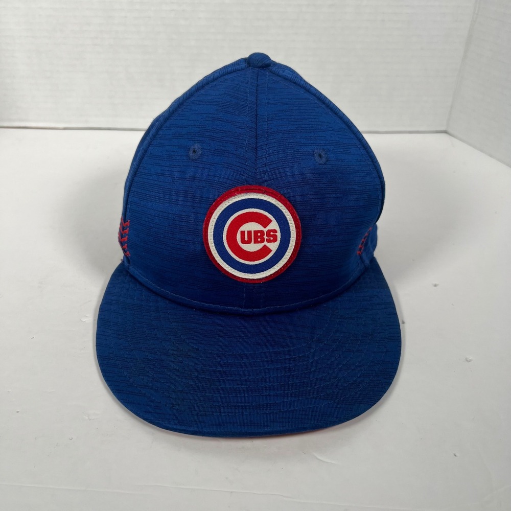 New Era 59FIFTY Chicago Cubs Fitted Hat Blue Red Size 7 MLB Baseball Cap 3110‎